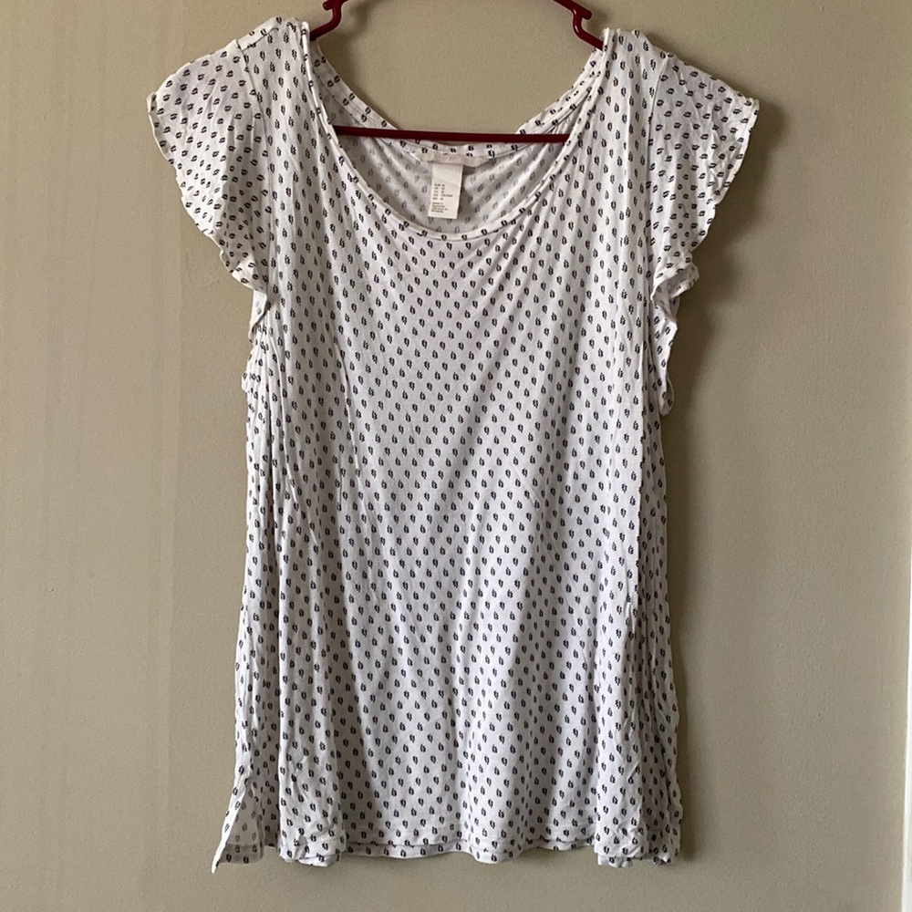 H&M Short Sleeve White Blouse